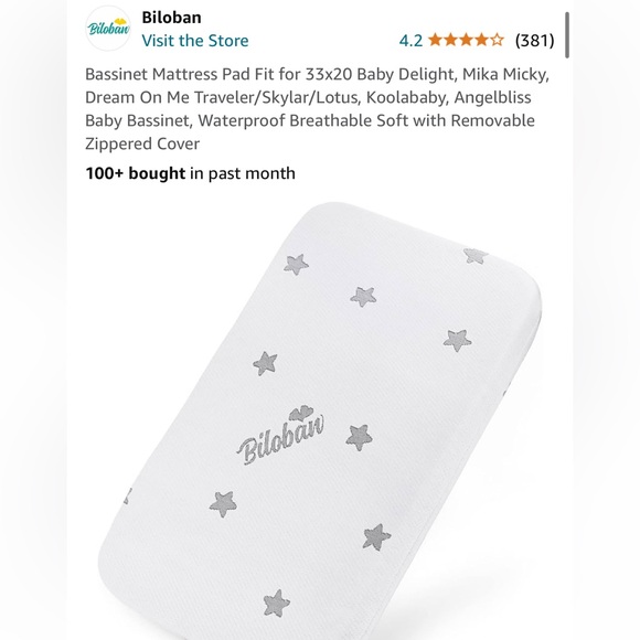 Bassinet Matress & Sheets - Picture 2 of 3